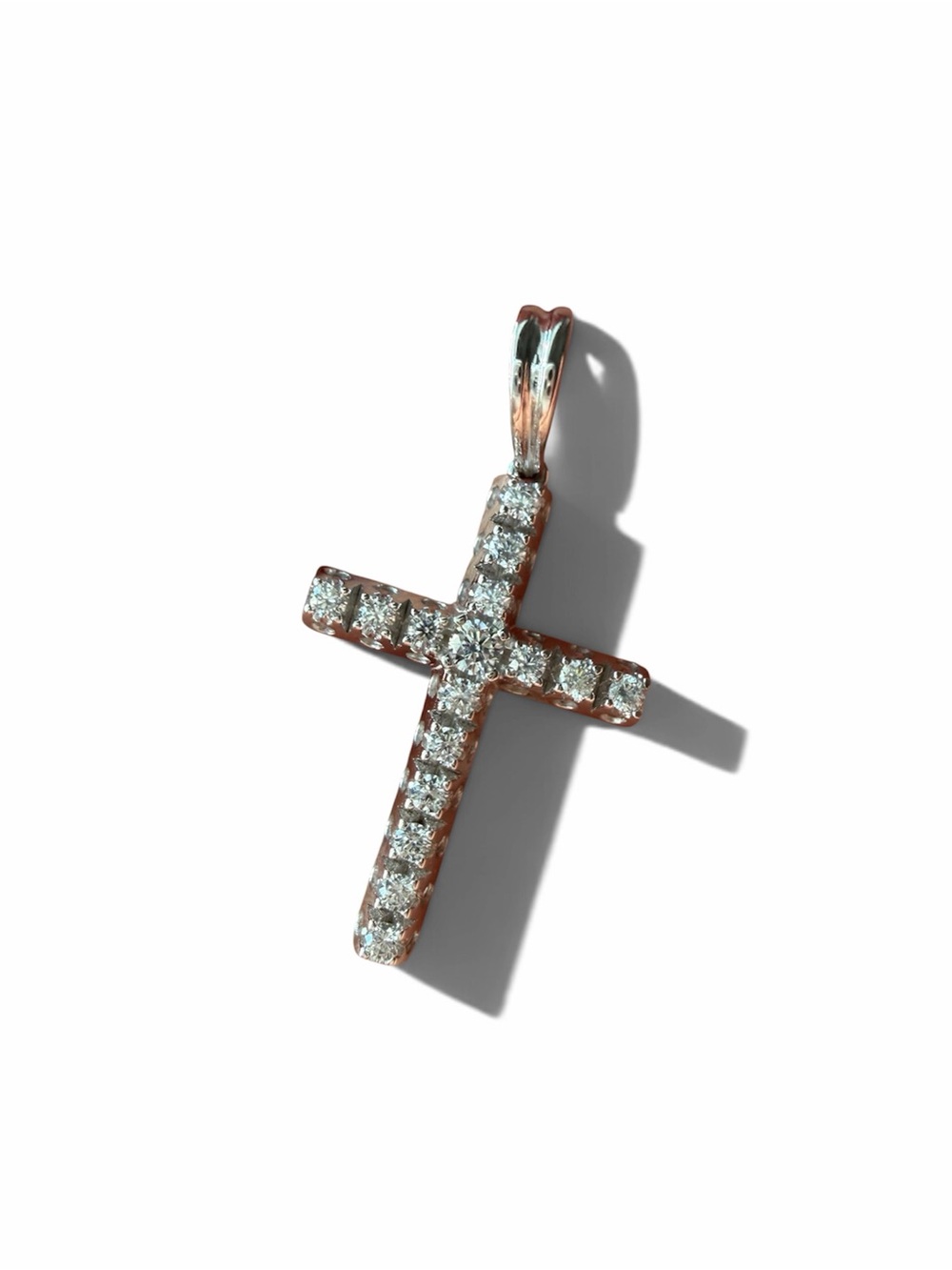 925 Sterling Silver Cross Pendant Unisex Cubic Zirconia CZ Charm Pendant Only